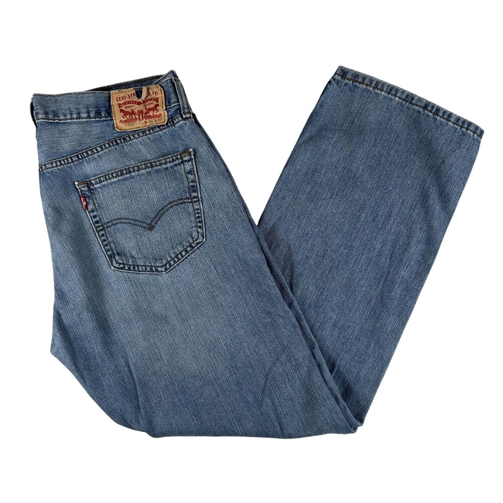 Levis 559 Jeans Mens 36x31 Medium Wash Blue Denim Relaxed Straight Zip Fly